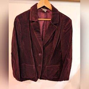 TanJay Velvet Blazer - Deep Burgundy